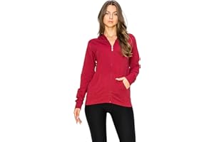 EttelLut Lightweight Comfy Cotton Casual Active Full Zip-up/Pullover Plain Hoodie Jacket