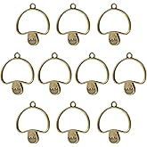 PATIKIL Alloy Open Back Bezel Pendants Mushroom Shaped Hollow Resin Pendant Frame for DIY Crafts Earrings Necklace Bracelet Making