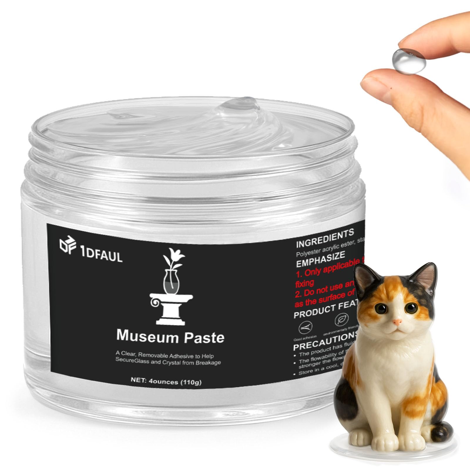 Photo 1 of 1DFAUL 4 oz Exhibits Fixing Gel for Museum, Removable Clear Museum Paste Putty Wax, Reusable & No Residue, Fixed Collection Artifacts and Decorations to Prevent Vibration, Falling