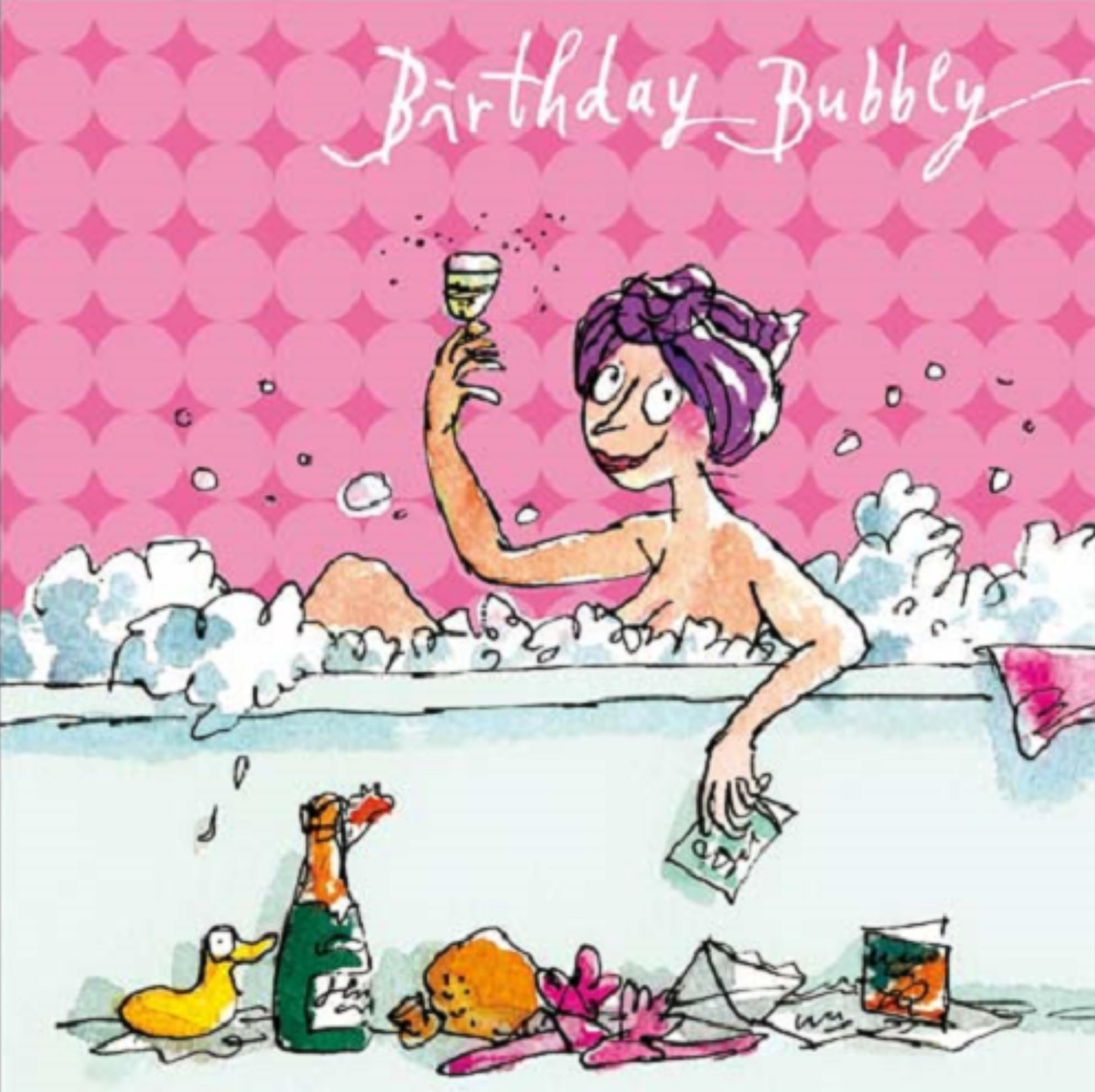 Birthday Card - Quentin Blake - Female Birthday Bubbly