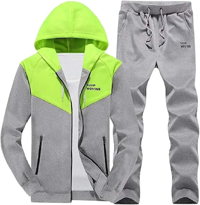 Amazon Qiangjinjiu メンズスウェットスーツヒットカラーポケット2ピースジッパーレジャーパッチスウェットスーツ Pattern1 Us L China Xl コート ジャケット 通販