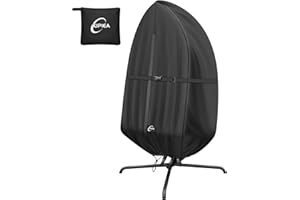 Kipiea Patio Egg Chair Covers Waterproof, Upgraded 500D Outdoor Hanging Egg Chair Covers with Waterproof Zipper, Single Seat 