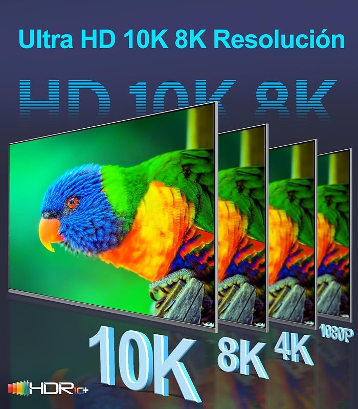 10K 8K 4K Cable HDMI 2.1 48Gbps 1 Metros Certificado Alta Velocidad
