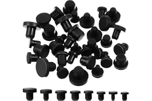 80 Pcs Silicone Rubber Hole Plug, 8 Sizes Plastic Black Hole Plugs Silicone Plug Cap Set, High Temp T-Type Hole Plug for Powd