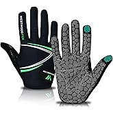 WESTWOOD FOX Full Finger Cycling Gloves, Padded, Anti-Slip Touchscreen, Shock Absorbing Mountain Bike Gloves for Road Bicycle, MTB, Road Racing, Biking and Sports Gloves for Men Women