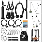 SERTT Weight Cable Pulley System Gym, Upgraded Cable Pulley Attachments for LAT Pull Down, Biceps Curl, Tricep, Arm Workouts - Home Gym Add On Equipment