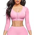 FeelinGirl Arm Shaper for Women Post Surgery Arm Lipo Compression Sleeves Slimming Arm Front Closure Shapewear Bra