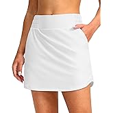 SANTINY Golf Skirts for Women 4 Pockets with Short High Waisted Stretchy Tennis Skirt Athletic Skorts for Woman Casual Summer