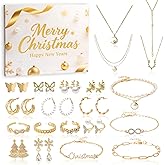 Jewelry Advent Calendar 2025 for Women, Christmas Countdown - 24 Days Holiday Surprises Gift, Fashion Bracelet Necklace Ring Earrings Xmas Arrival Gift for Daughter Best Friend