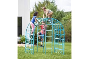 HearthSong Giant Climbing Wave with Powder-Coated Steel Frame and Polyester Webbing Play Space for Multiple Kids, 79" L x 67" W x 74" H, Holds up to 250 lbs.