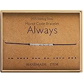 KGBNCIE Morse Code Bracelet for Women Sterling Silver Beads on Silk Cord Secret Message Fuck Friendship Inspirational Encouragement Bracelet Gift for Her