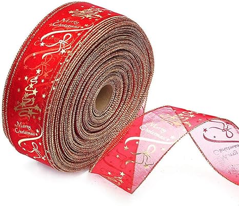 Wired Regali Di Natale.Weimay Diy Albero Di Natale Matrimoni Party Decor Wired Edge Blush Serging Ribbon Per La Produzione Di Fogli Dell Albero Di Natale Regalo Wrap Ribbons Wire Edge Ribbons Rolls Organza Ribbon Red Amazon It Informatica