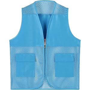 CHLPEYUVCH Unisex Kids Mesh Breathable Fishing Vest Multi Pocket Photography Travel Utility Waistcoat for Youth