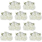 NUPTIO Flower Balls for Centerpieces Wedding: 10 Pcs 11.8 inch Diameter Artificial Flower Ball Arrangement Bouquet Centerpiece for Tables - White Fake Rose Flowers for Wedding Decor