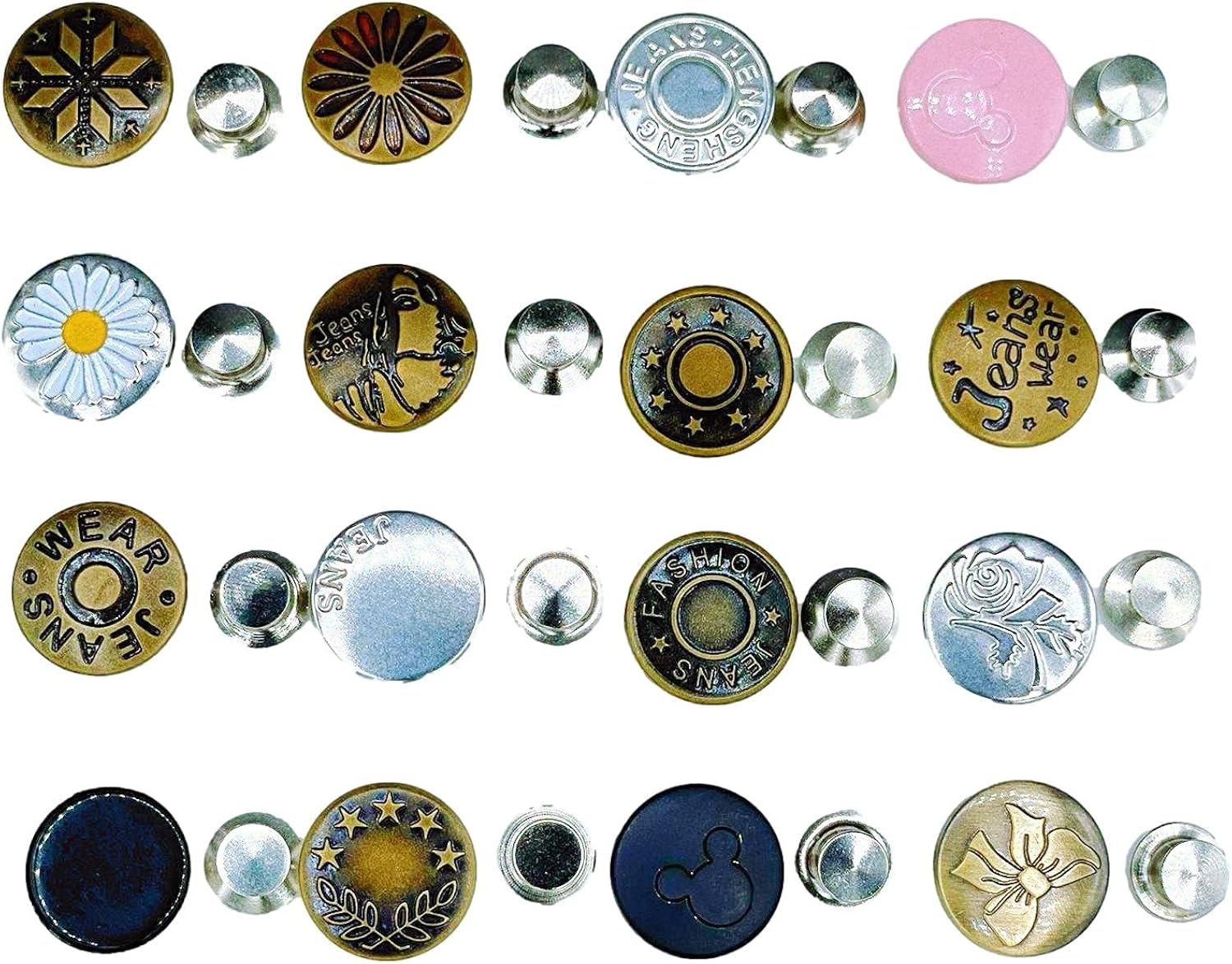 "Generic" Adjustable Denim Jean Button unisexadult Large Amazon.co