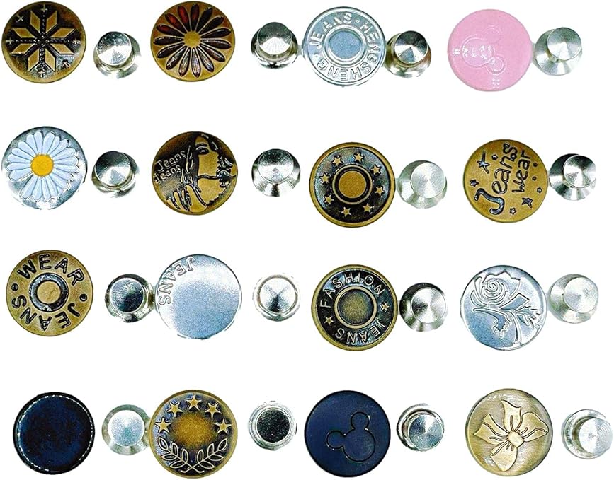 "Generic" Adjustable Denim Jean Button unisexadult Large Amazon.co