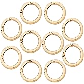 Bytiyar 10 pcs 1 inch(25mm) Small Round Carabiners Clips Metal Trigger Spring O Rings Snap Hooks DIY Charms Accessory for Keychains Bags Purses Crafts Making, Light Gold Small (1" Inside Diameter)