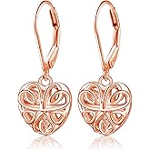 Valentines Day Gifts S925 Sterling Silver Heart Dangle Drop Stud Earrings for Women Mom Sister Friend Jewelry