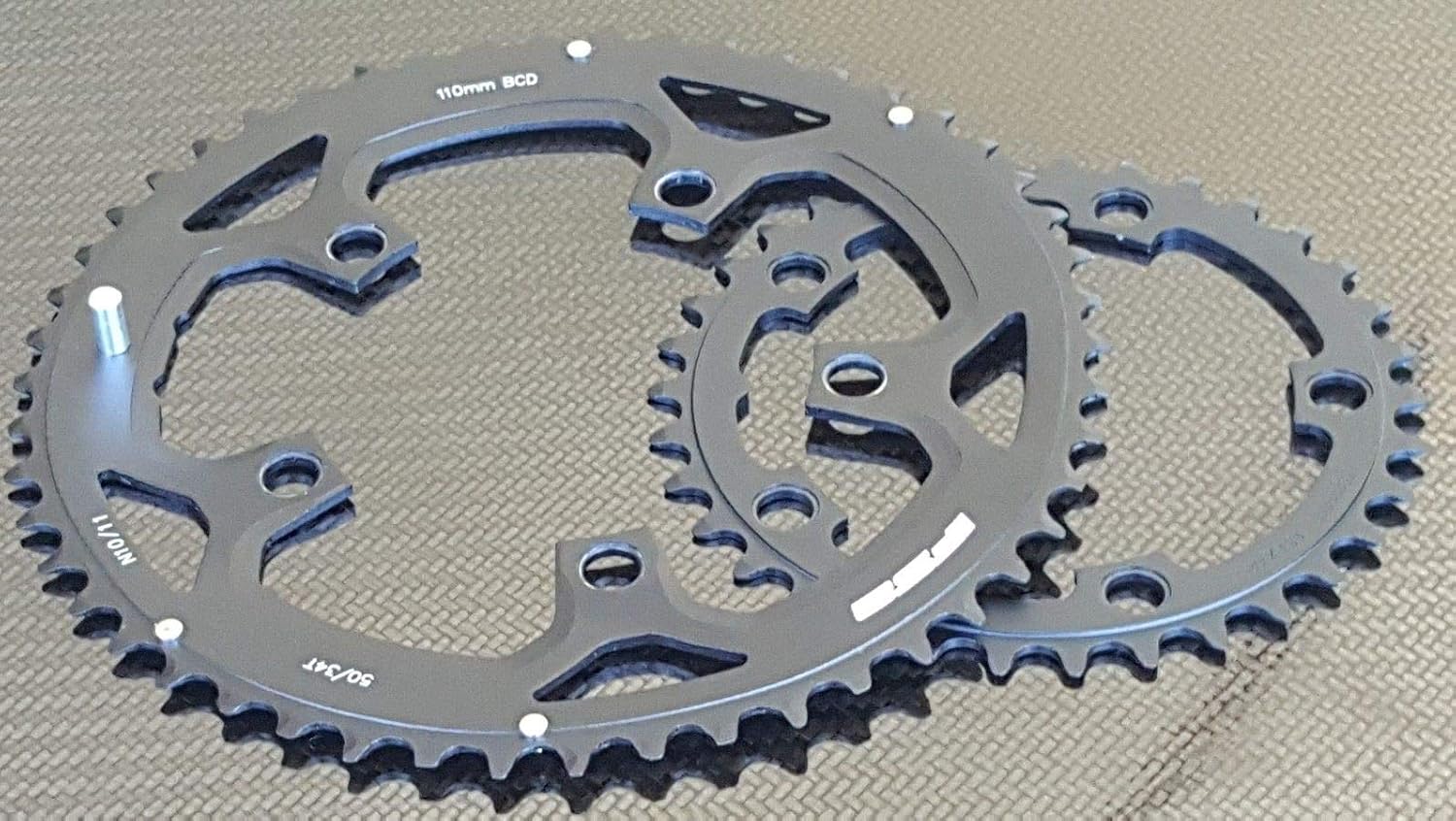 FSA Pro Compact Chainring Set – 34T & 50T – 110mm BCD – 10/11 Speed – Shimano Compatible – Road/Cyclocross – Black