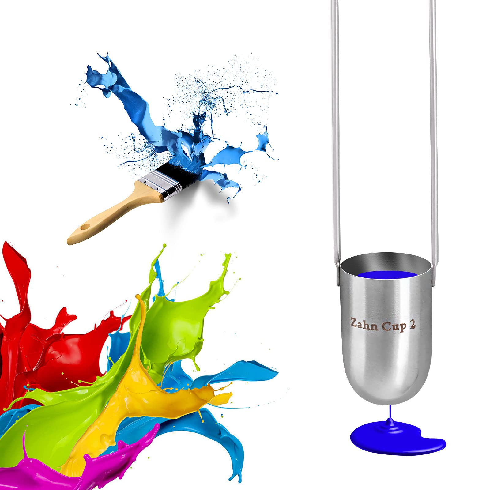 Zahn Cup Immersion Viscosity Cup, Dip Type Stainless Steel Viscometers for Test The Viscosity of Newtonian or Approximate Newtonian Liquid (NO.2)