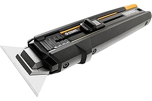 ToughBuilt – Scraper Utility Knife with 5 Blades, Heavy-Duty Folding Utility Knife with Integrated Scraper Edge, Quick-Change