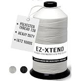 EZ-Xtend #138 Bonded Polyester Thread 100% American Made (White, 8 oz) | 100% American Made, Outdoor and Marine Fabric Sewing, Awnings, Tarps, Canvas, Heavy Duty and Industrial Sewing Machines