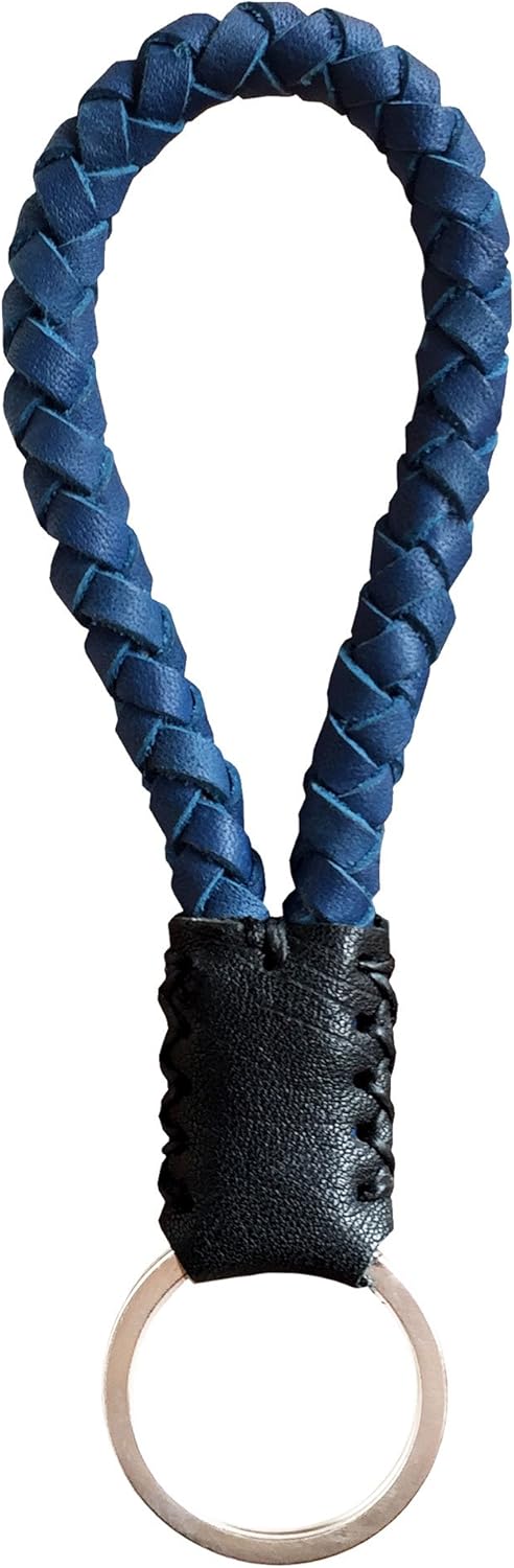 D'SHARK Handmade Spiral Braided Loop Genuine Leather Key Chain