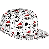 ZFPKWJY Christmas Baseball Cap for Men Women Adjustable Xmas Holiday Flat-Brimmed Hat Snapback Baseball Hat