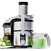 Eurolux Premium Juicer Machine, 800W Pro Centrifugal Juicer with Wide Mouth 3” Feed Chute for Whole Fruits and Vegetables, Ea