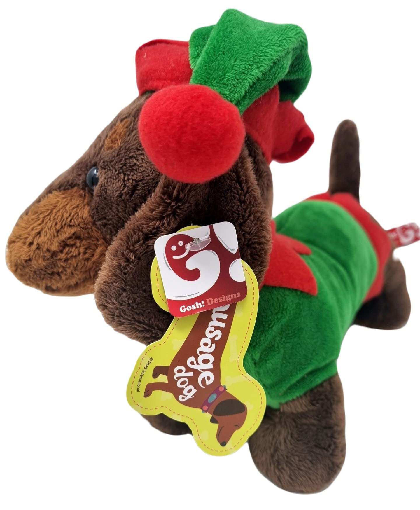 PMS Elf Weiner Sausage Dog Festive Plush Soft Toy 12
