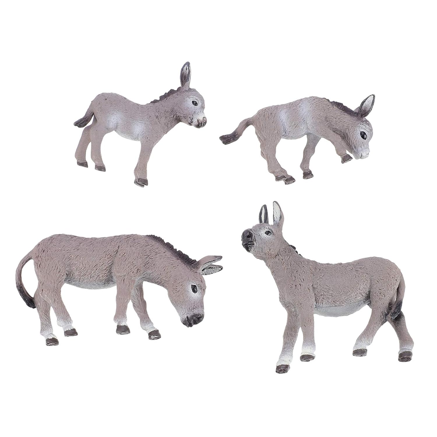 UPKOCH 4pcs Farm Donkey Realistic Toy Figurine Model Animal Figures Toy