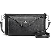 S-ZONE Leather Crossbody Bags for Women RFID Small Purse with Adjustable Strap Designer Shoulder Wallet Card Slots