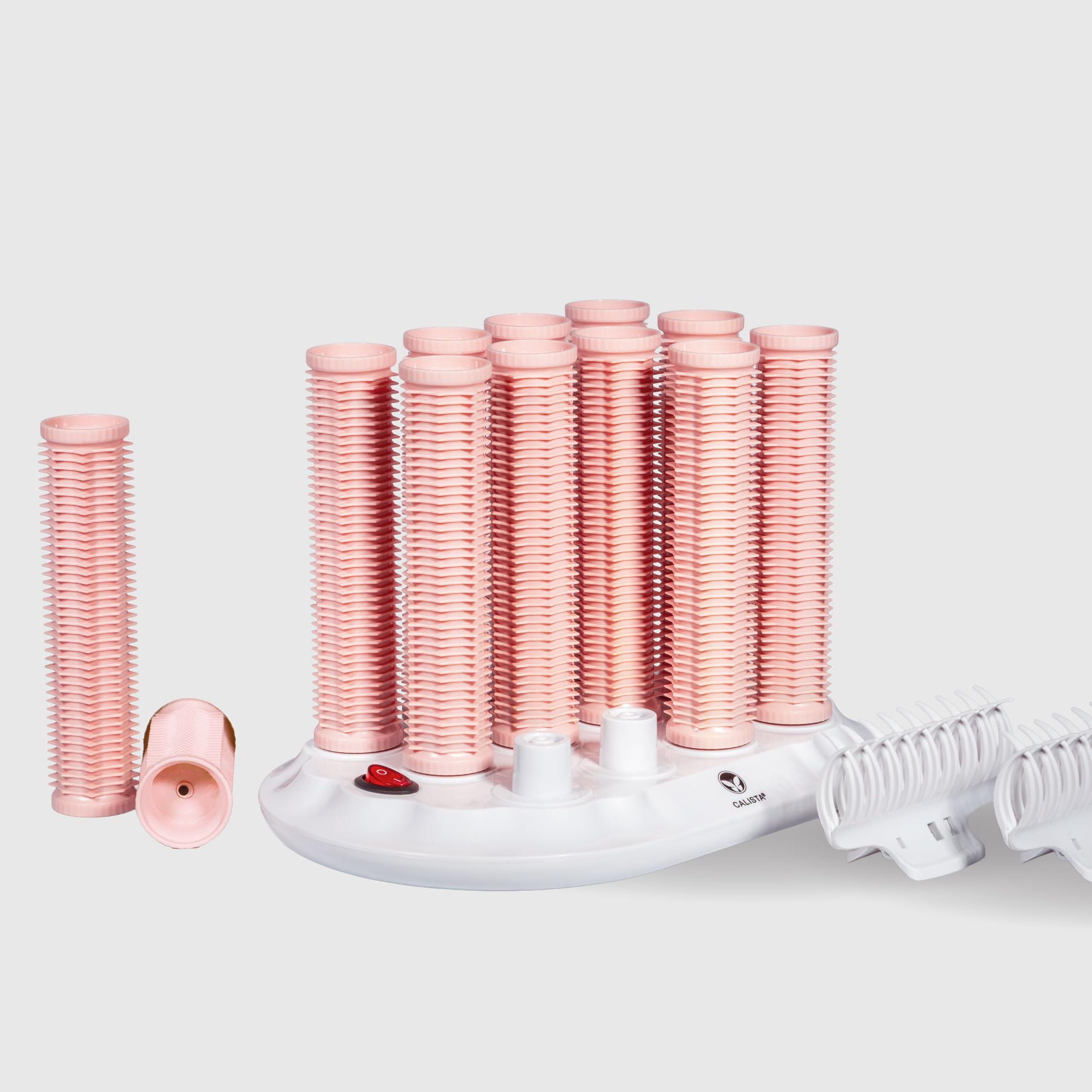 Photo 1 of CALISTA Ion Hot Rollers for Long Hair | Hair Roller Clips Included | Heats to 230°F | Dual Voltage | Add Hands-Free Curls, Waves, and Volume (Pink Sands, Long - 12)