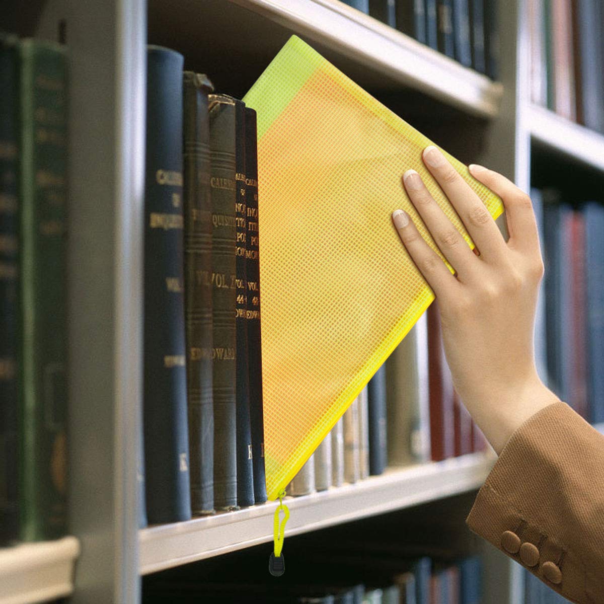 Lystaii 15pcs A4 Plastic Wallet Zip File Bags Waterproof PVC Document Bags Filing Folder for Offices School Supplies 5 Colors