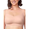 COMFELIE Women's Wireless Seamless Bra No Underwire Plus Size V Neck Removable Padded Cups