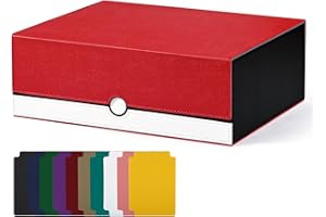 UAONO Card Storage Box for Trading Cards, 1800+ PU Leather Commander Card Deck Case, Magnetic Closure Card Holder Fits for Magic Game Cards (Red&White)