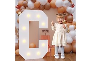 Bugame 3FT Marquee Letters, Large Light Up Letters for Birthday Wedding Backdrop Warm Light Marquee Letters 3 Feet Tall for Baby Shower Party Proposal Decoration Decor, Letter C