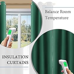 Diraysid Green Grommet Blackout Curtains for