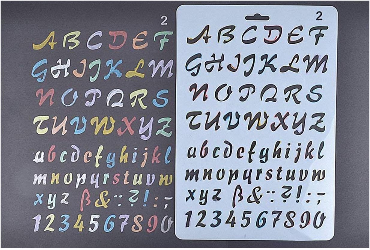 Amupper Letter Stencil Guide for Kids - Flexible Plastic Size 10.2 by 6.7 Inch (letterring02)