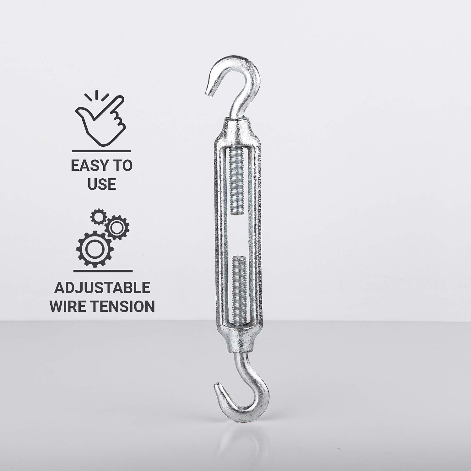 (Pack of 2 pcs) Wire Tensioner 12 x 125 mm Strainer M12 Galvanized Steel DIN 1480 Hook Rope Cable Tension Heavy Duty (2) - Image 4