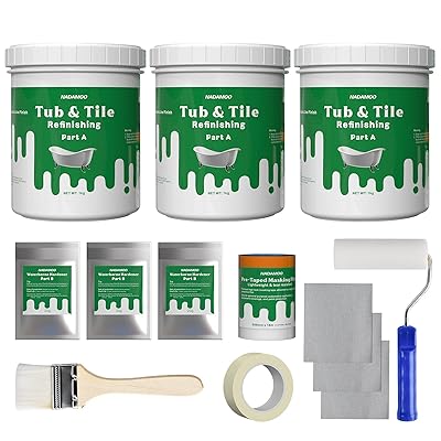 Buy Nadamoo Tub And Tile Refinishing Kit Diy Sink Bathtub Repair Kit For Porcelain Enamel Acrylic Fiberglass Surface Easy Pour On Application Odorless White Bright Gloss Tub Coating 3kg Standard Bathtub Kit