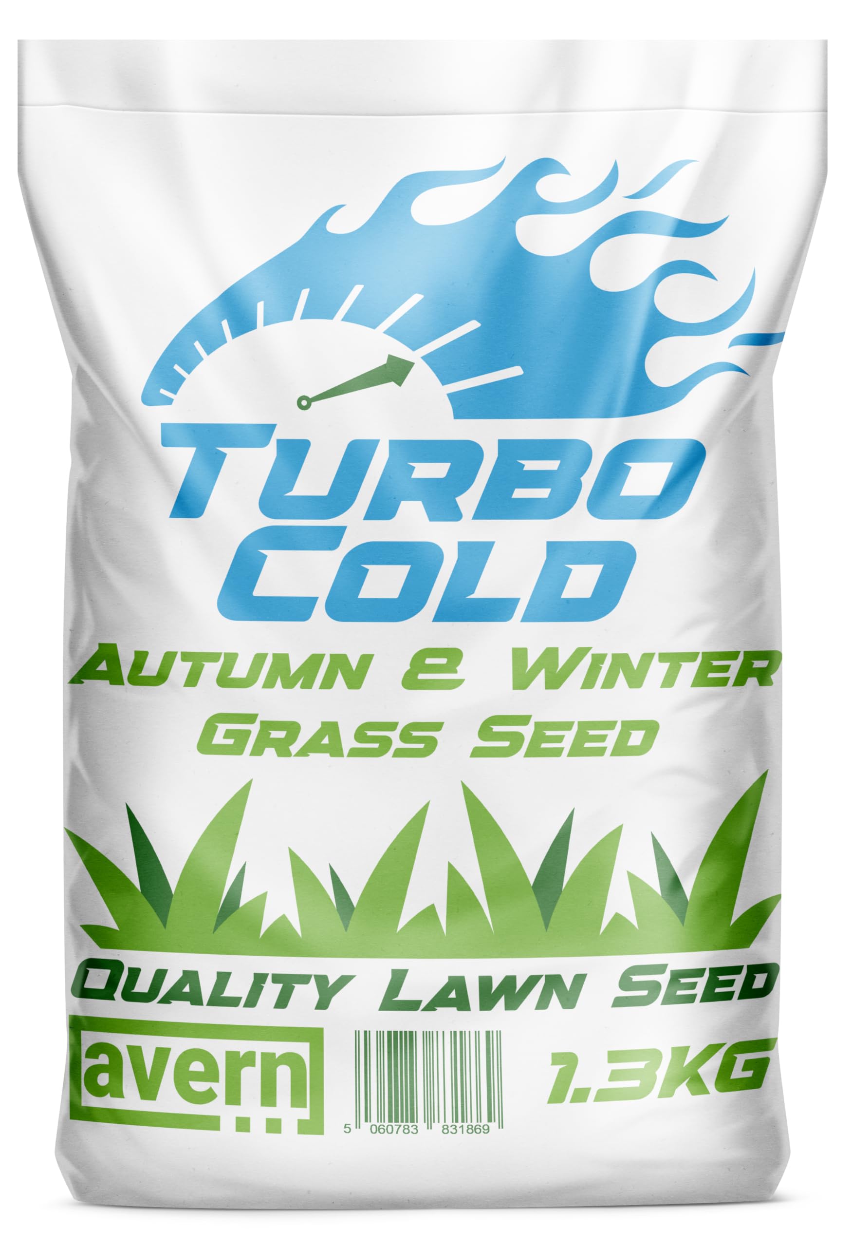 Avern Turbo Cold, Autumn & Winter Grass Seed 1.3KG, Lawn Seed, Hard Wearing Grass, Dog Friendly, Germinates in Colder Weather, Ideal for Overseeding or New UK Gardens (1.3KG, Upto 78 sqm Coverage)
