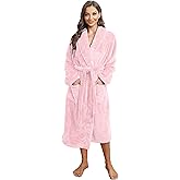 HEARTNICE Womens Fleece Robes, Soft Plush Long Bathrobe, Comfy Robes for Womens, Warm House Coat Pineapple Fleece