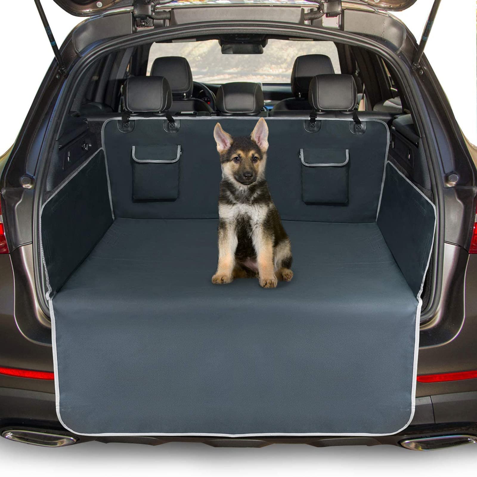 Toozey Boot Protector for Dogs, Universal Non‑Slip Boot Liner with Side & Bumper Protection, Waterproof & Anti‑Scratch Dog Mat, Easy‑Clean Cover for SUVs & Estate Cars – Grey