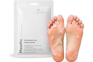 Masofta Exfoliating Foot Peeling Mask for Dry, Cracked Heels & Calluses With Glycolic, Lactic & Salicylic Acid Peels Dead Ski