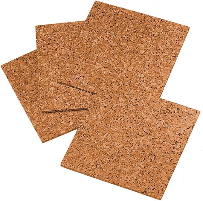 Quartet Cork Tiles, Natural, 12 Inch x 12 Inch, Frameless, 4 Pack (102