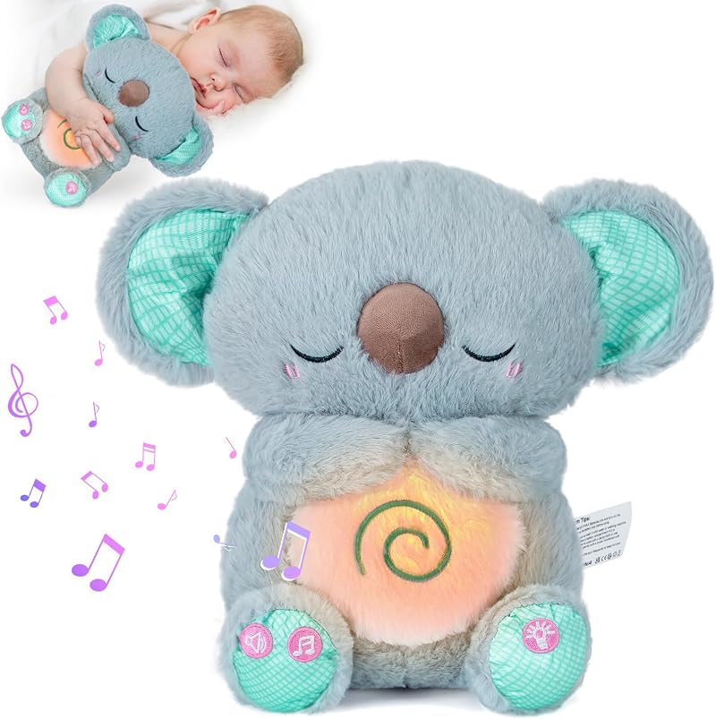 NYOBABE Koala Baby Sleep Aid Toy Breathing Lights Music Sensory Toy