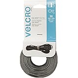 VELCRO Brand One Wrap Thin Ties, Black & Gray, 15 x 1/2-Inch, 30 Count (94257)