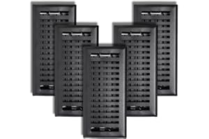 5 Pcs, Sierra Grates Precision Flow 4" x 10" Steel Floor Register - Contemporary Design, Cast Iron Black Finish - Premium Home Vent Covers, Durable & Decorative - Fits 4"x10" Duct Opening