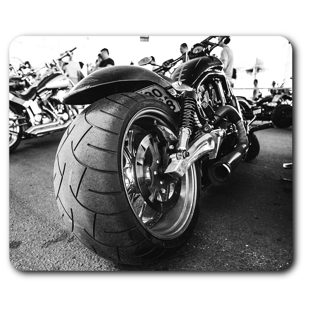 Destination Vinyl ltd Comfortable Mouse Mat - American Motorcycle Chopper Bike 23.5 x 19.6 cm (9.3 x 7.7 inches) for Computer & Laptop, Office, Non-slip Base - RM12429